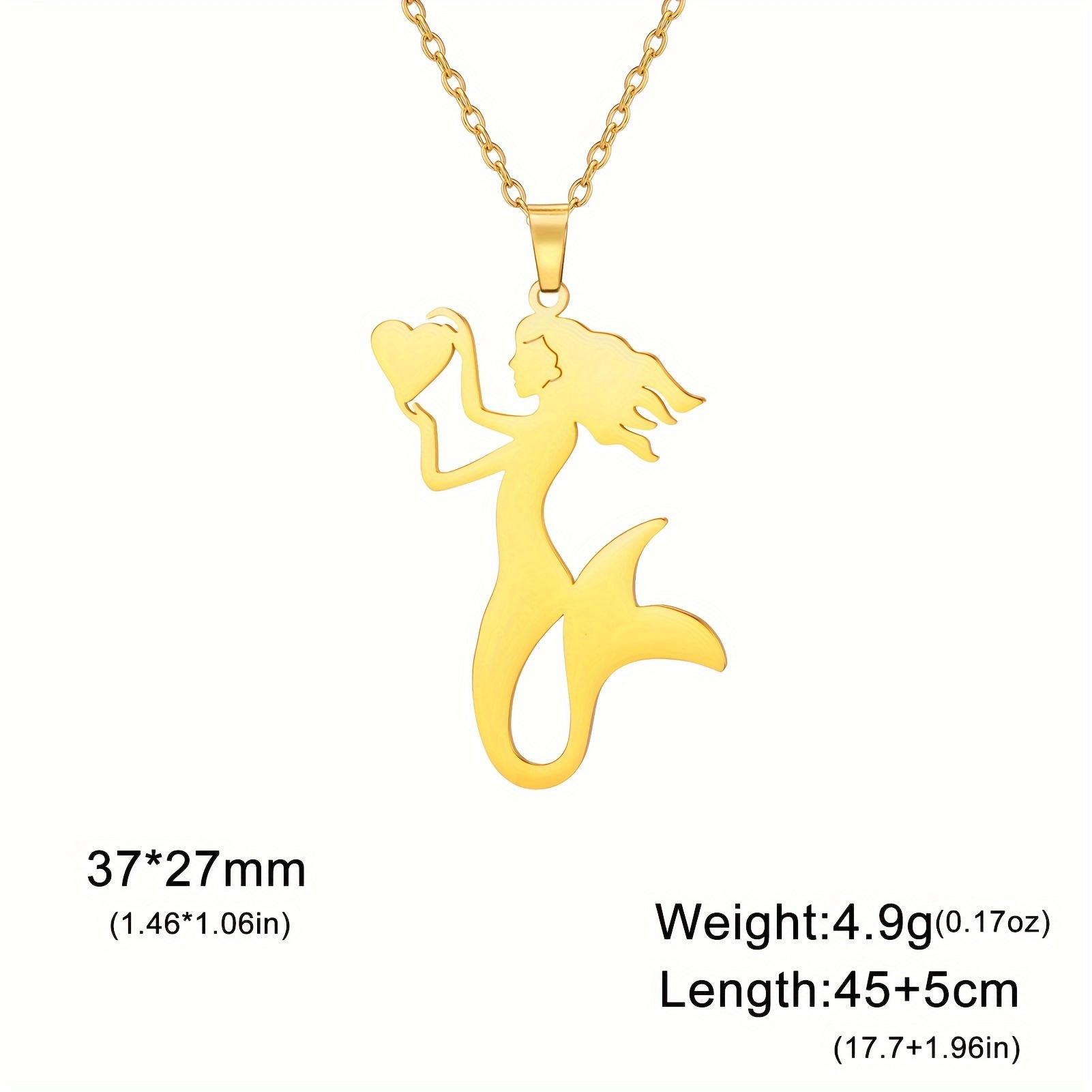 Stylish Stainless Steel Mermaid Necklace, Gift for Couples